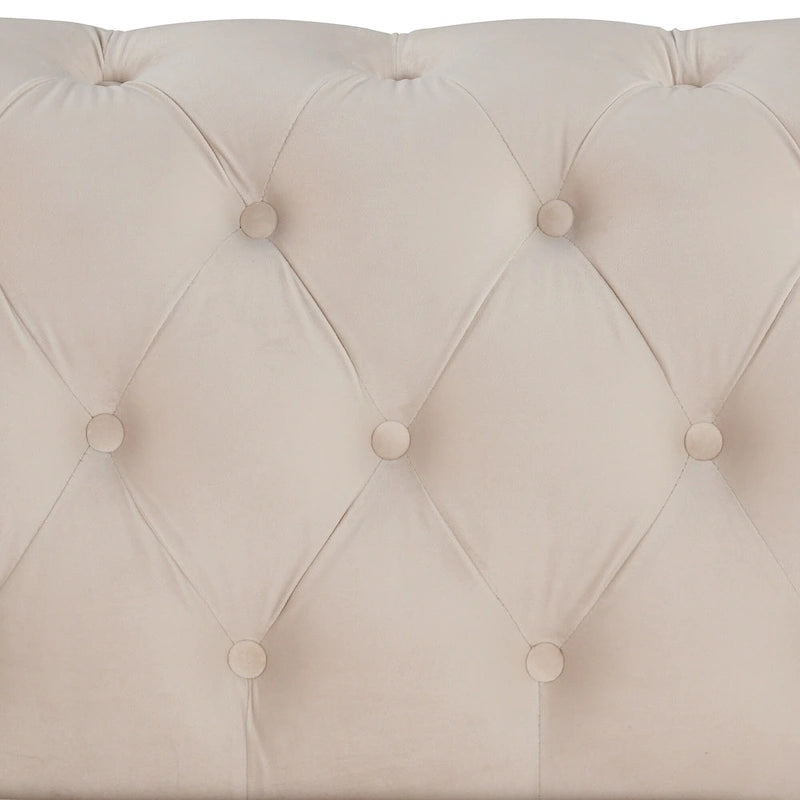 Canapé causeuse moderne en velours avec accoudoirs incurvés et coussin épais