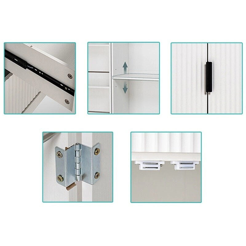 Meuble de salle de bain de style ferme avec tiroirs, casiers de porte et étagères