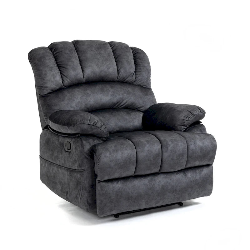 Fauteuil inclinable manuel surdimensionné avec levier latéral et dossier réglable à 155°