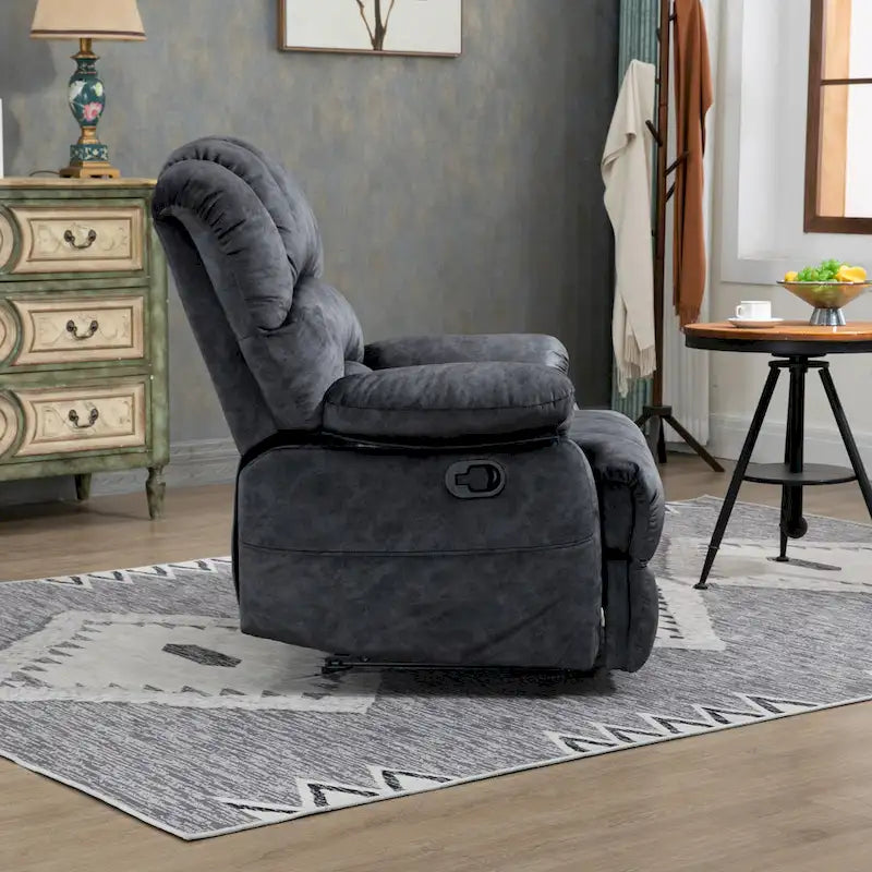 Fauteuil inclinable manuel surdimensionné avec levier latéral et dossier réglable à 155°