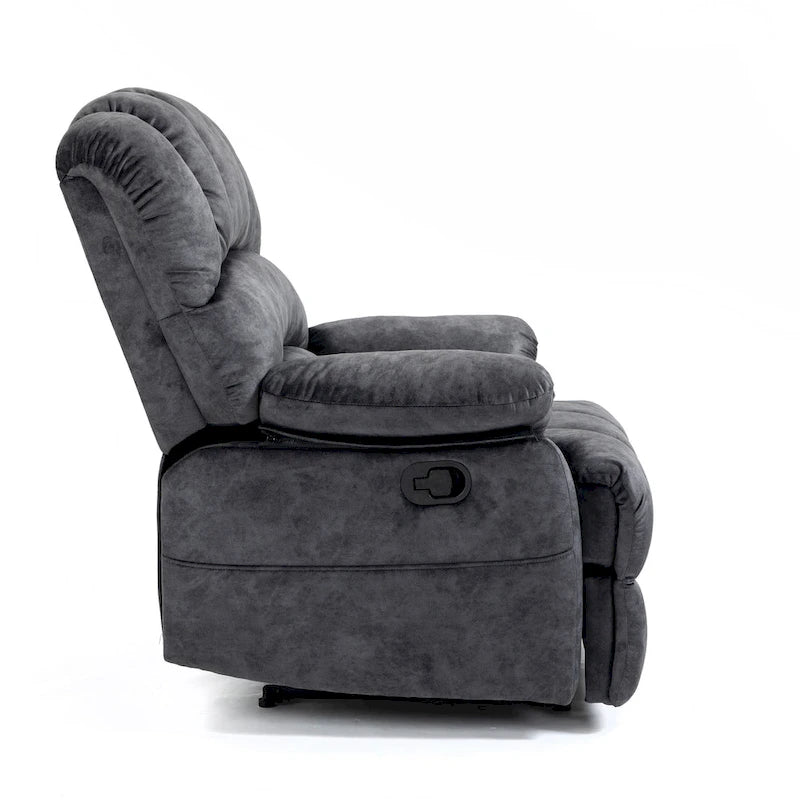 Fauteuil inclinable manuel surdimensionné avec levier latéral et dossier réglable à 155°