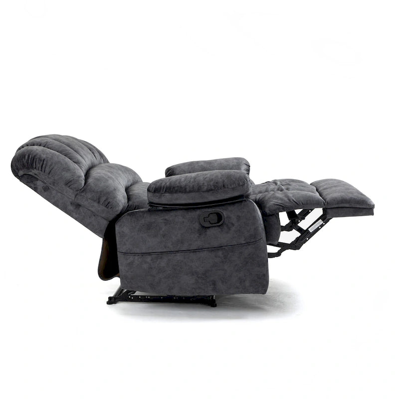 Fauteuil inclinable manuel surdimensionné avec levier latéral et dossier réglable à 155°
