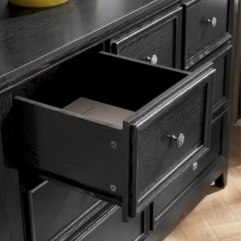 Commode horizontale et armoire de rangement modernes de style fermette à 7 tiroirs
