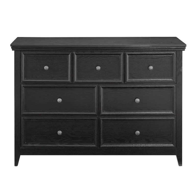 Commode horizontale et armoire de rangement modernes de style fermette à 7 tiroirs