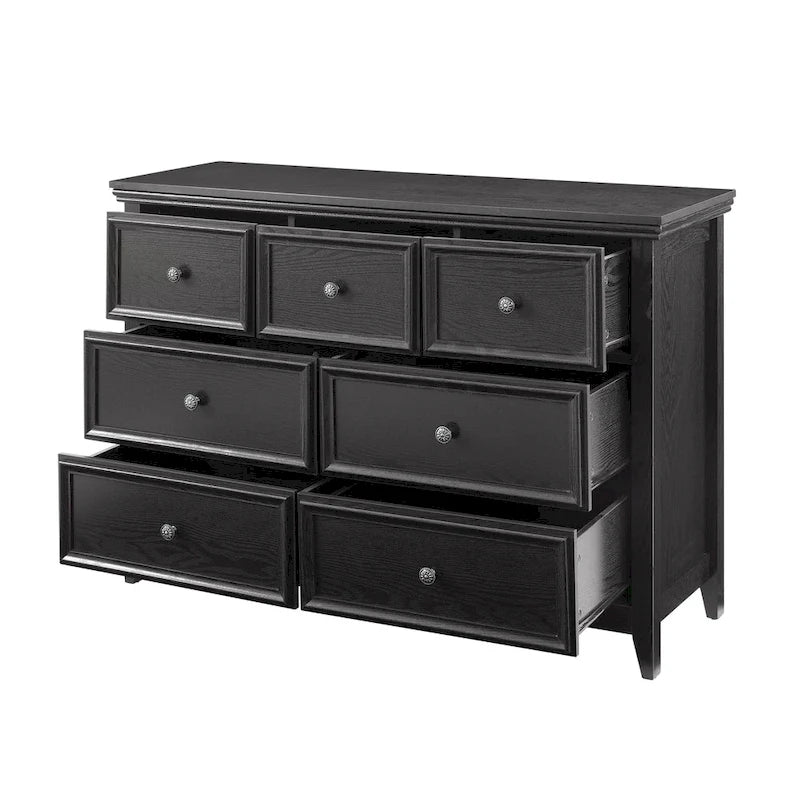 Commode horizontale et armoire de rangement modernes de style fermette à 7 tiroirs