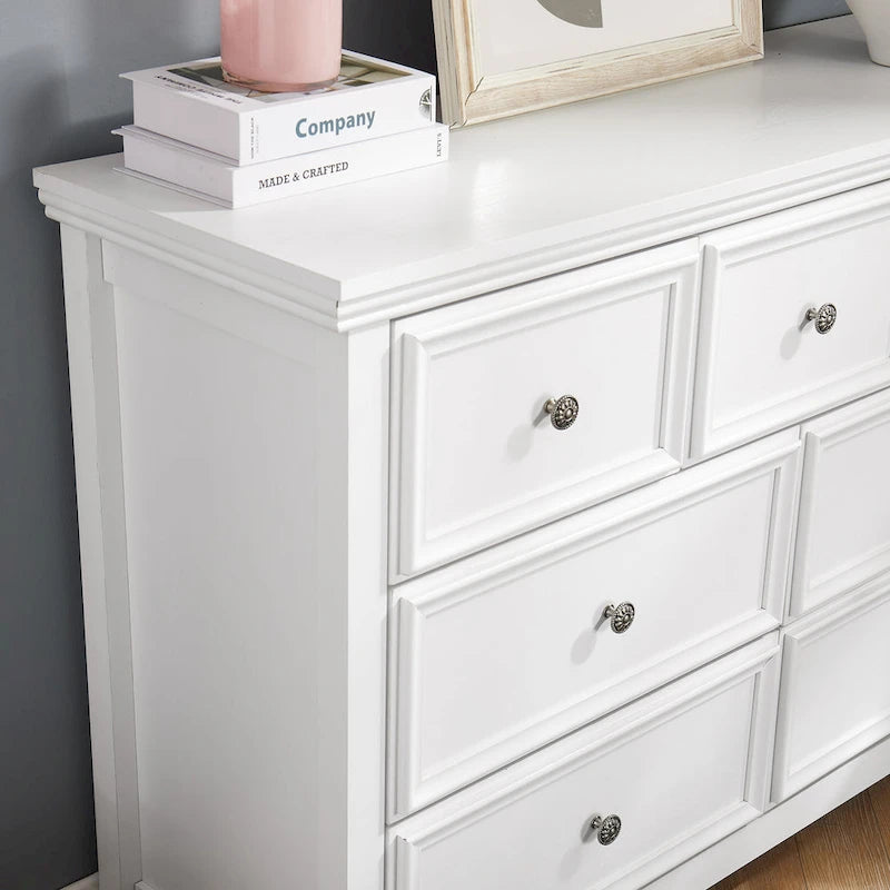 Commode horizontale et armoire de rangement modernes de style fermette à 7 tiroirs