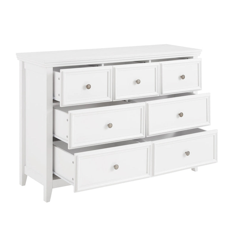 Commode horizontale et armoire de rangement modernes de style fermette à 7 tiroirs