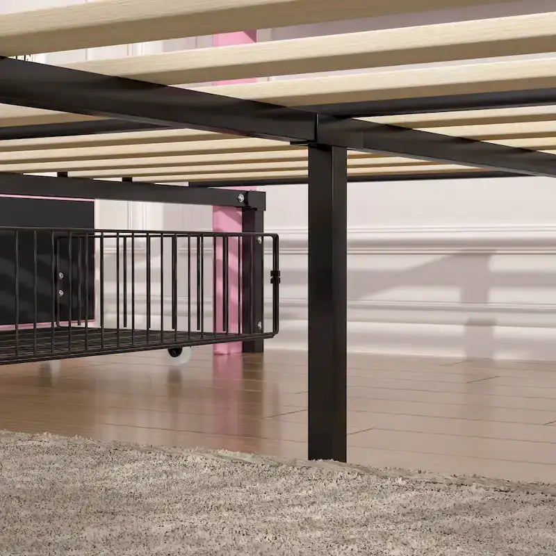 Cadre de lit en velours avec tête de lit et 4 tiroirs de rangement