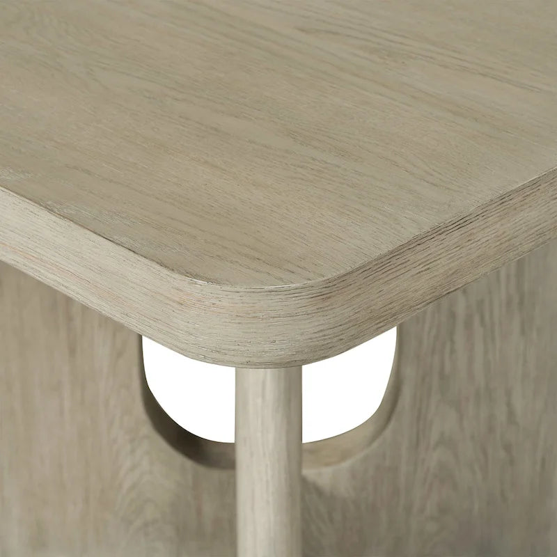 Table à manger de 54 pouces carrés en bois massif à hauteur de comptoir avec pied central - 4 à 6 places