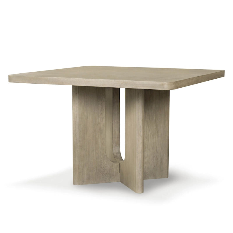 Table à manger de 54 pouces carrés en bois massif à hauteur de comptoir avec pied central - 4 à 6 places