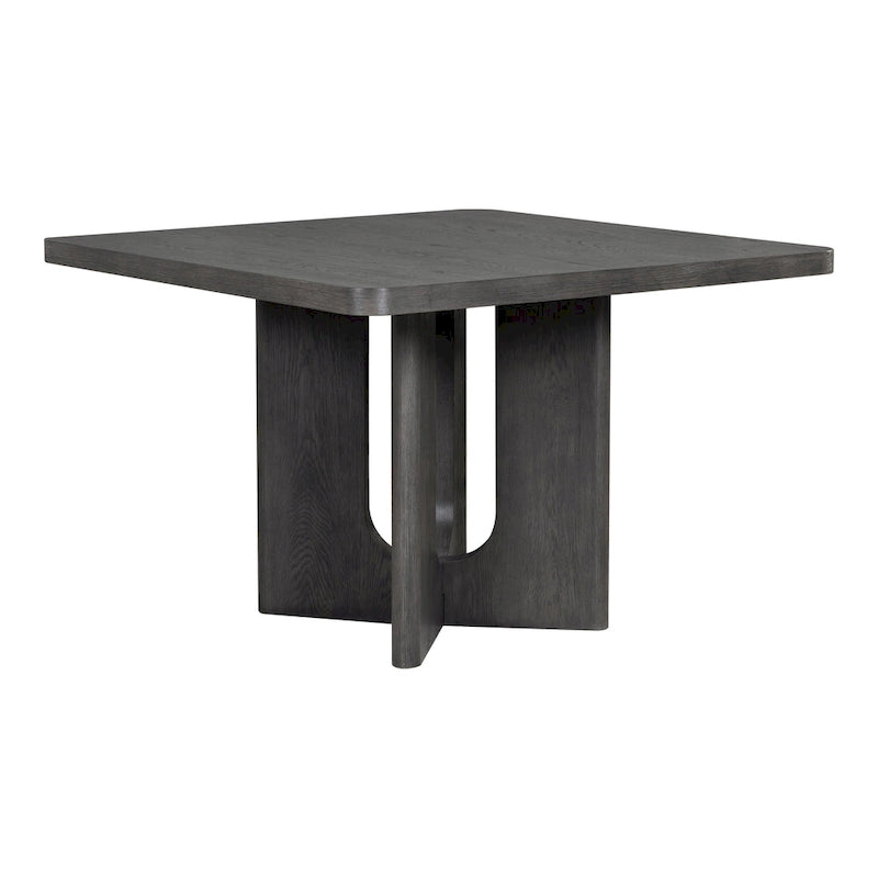 Table à manger de 54 pouces carrés en bois massif à hauteur de comptoir avec pied central - 4 à 6 places