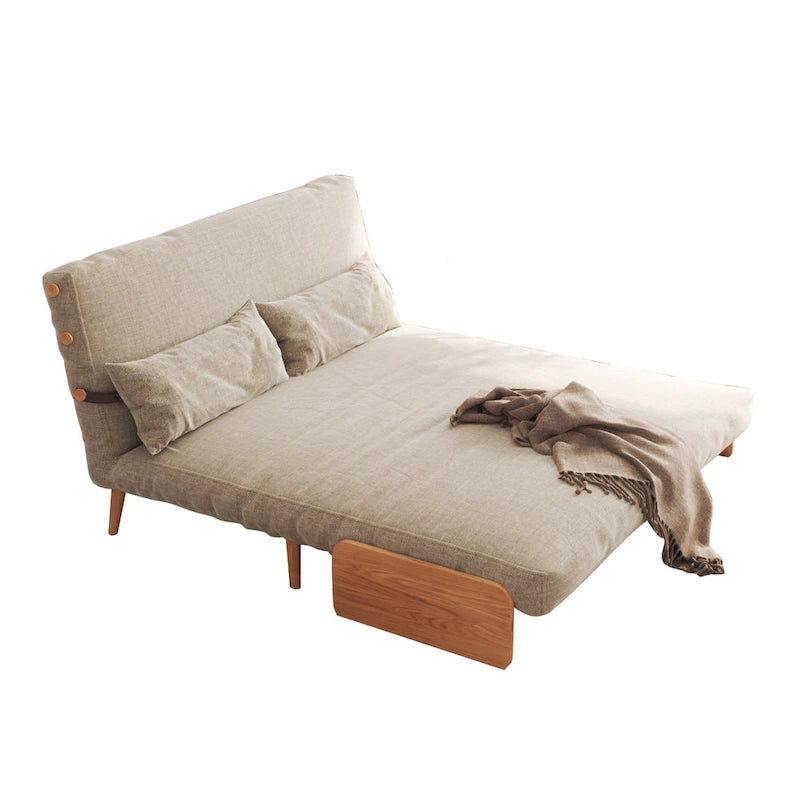 Canapé-lit convertible 59" avec dossier réglable et tablette latérale - Beige
