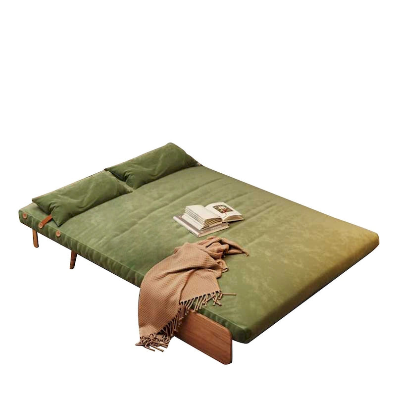 Canapé-lit convertible 59" avec dossier réglable et tablette latérale - Beige