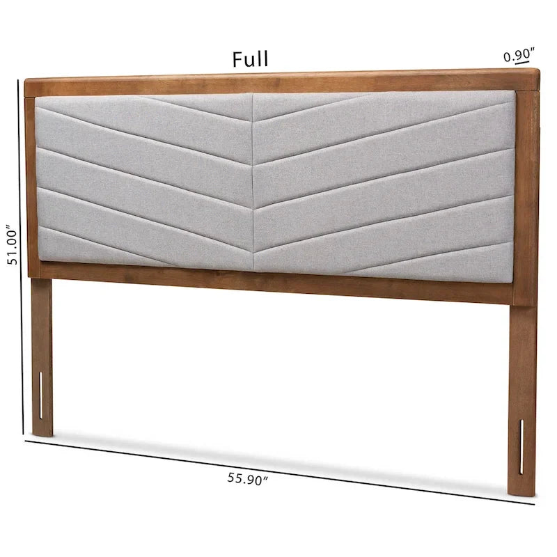 Tête de lit moderne capitonnée en tissu à chevrons - Gris clair