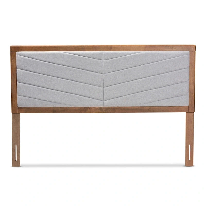 Tête de lit moderne capitonnée en tissu à chevrons - Gris clair