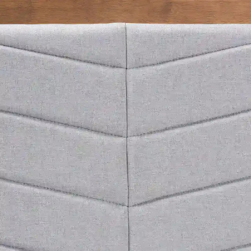 Tête de lit moderne capitonnée en tissu à chevrons - Gris clair