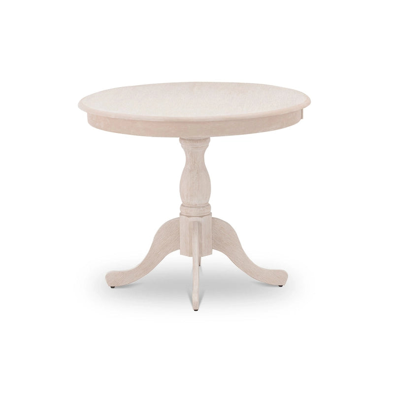Table à manger ronde sur pied en bois massif de 36 pouces – Plusieurs finitions