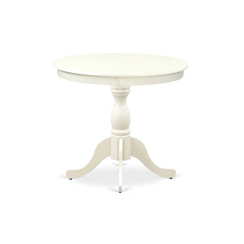 Table à manger ronde sur pied en bois massif de 36 pouces – Plusieurs finitions