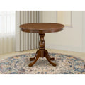Table à manger ronde sur pied en bois massif de 36 pouces – Plusieurs finitions