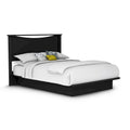 Lit plateforme Queen avec tête de lit intégrée et rangement sous le lit