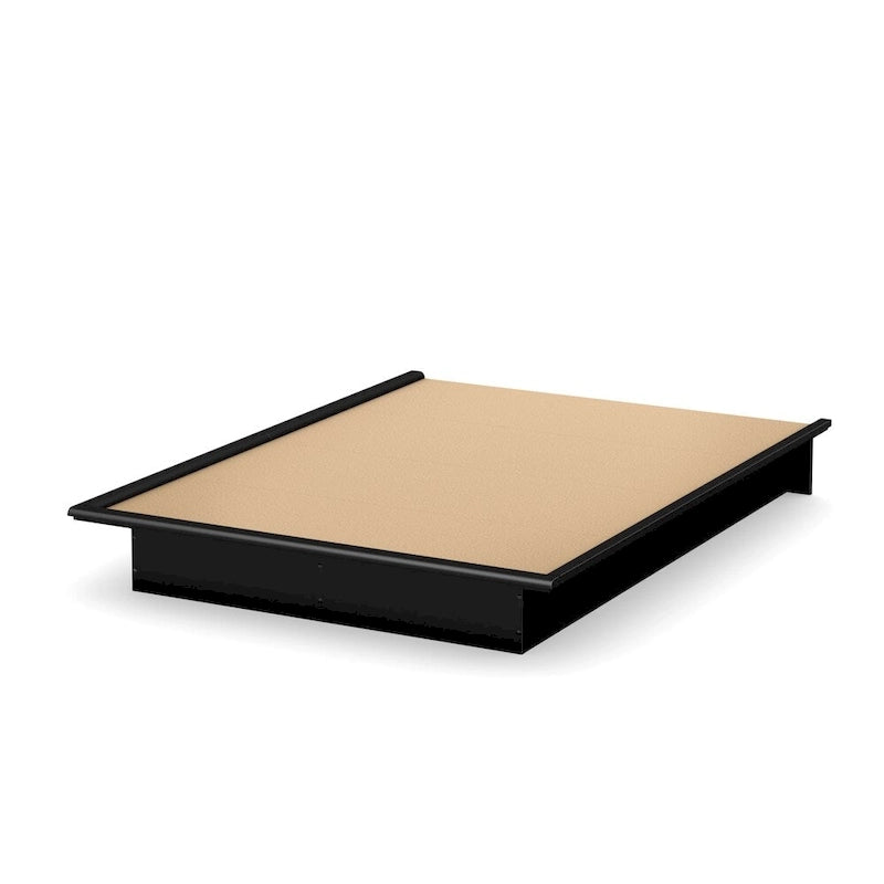 Lit plateforme Queen avec tête de lit intégrée et rangement sous le lit