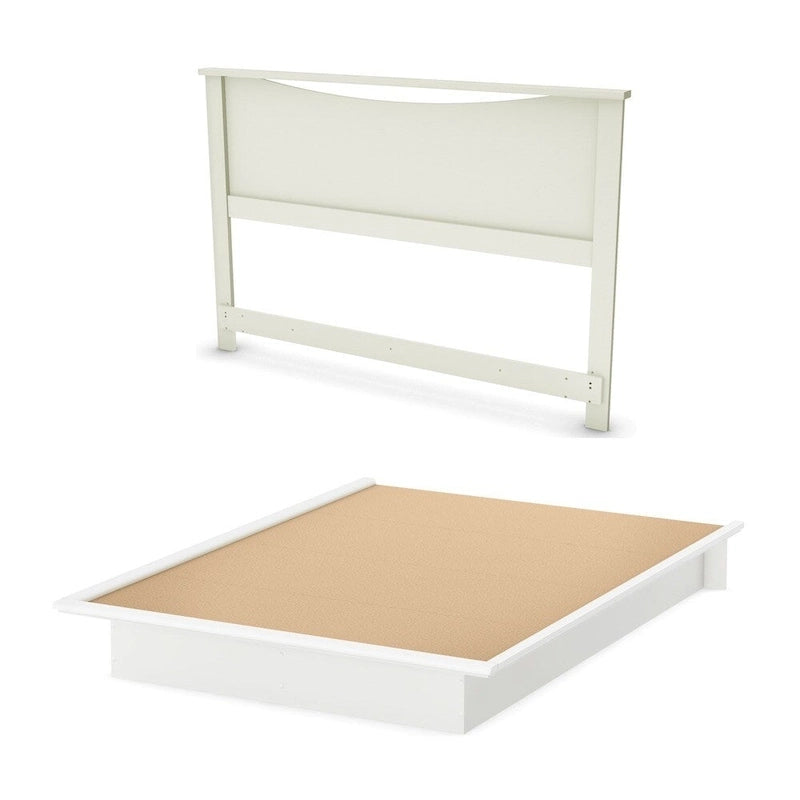 Lit plateforme Queen avec tête de lit intégrée et rangement sous le lit