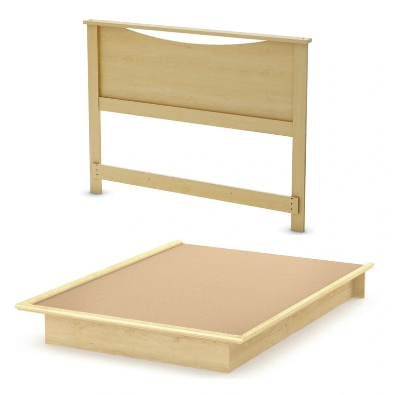 Lit plateforme Queen avec tête de lit intégrée et rangement sous le lit