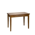 Table de salle à manger rectangulaire en chêne rustique avec plateau à lattes et pieds fuselés