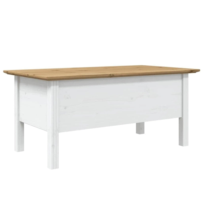 Table basse en pin massif style français avec tiroir - 100 cm