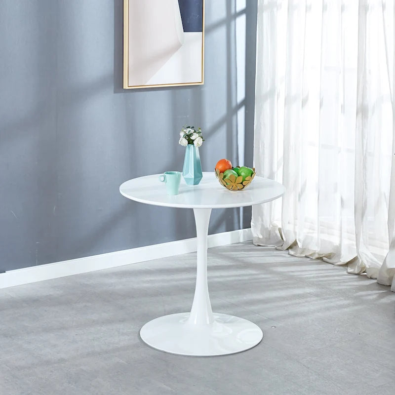 Table à manger ronde sur pied Tulipe de 80 cm – Pour 2 à 4 personnes