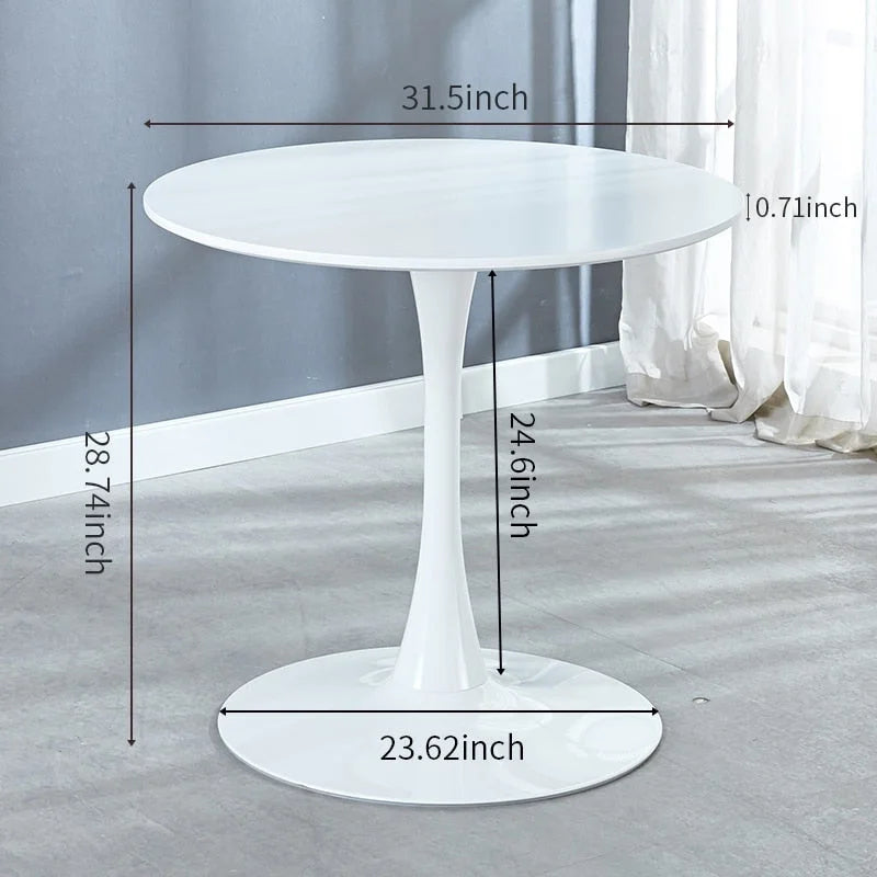 Table à manger ronde sur pied Tulipe de 80 cm – Pour 2 à 4 personnes