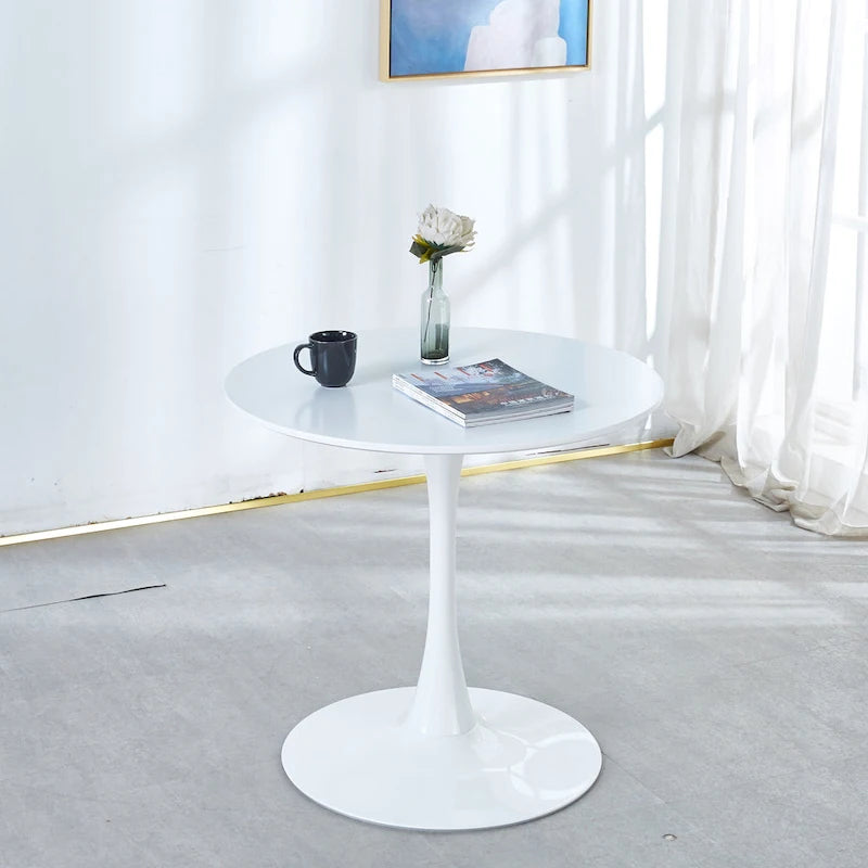 Table à manger ronde sur pied Tulipe de 80 cm – Pour 2 à 4 personnes