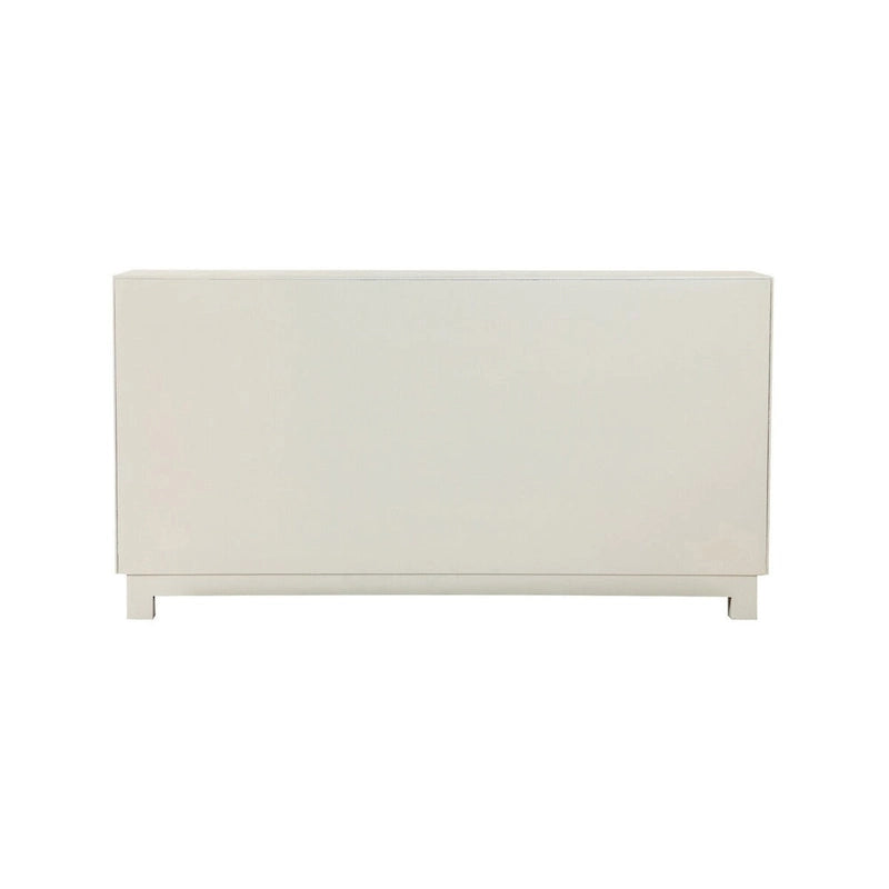 Buffet console quatre portes de 60 pouces avec panneaux décoratifs or et blanc