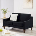 Causeuse moderne en velours avec accoudoirs carrés - 2 places