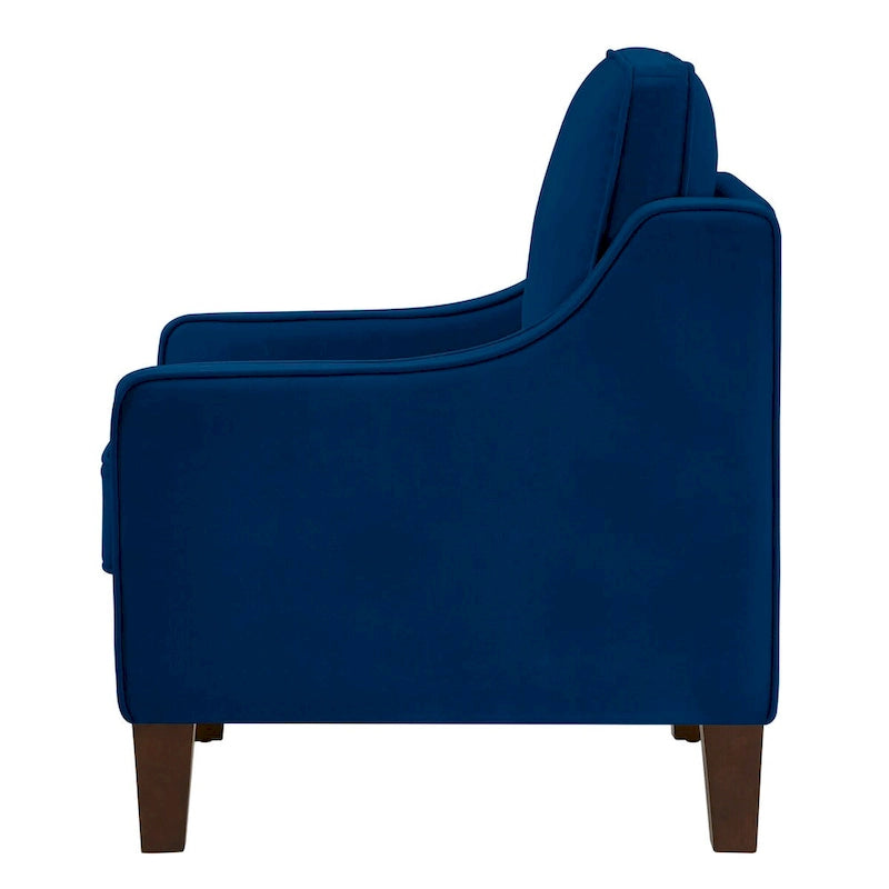 Causeuse moderne en velours avec accoudoirs carrés - 2 places