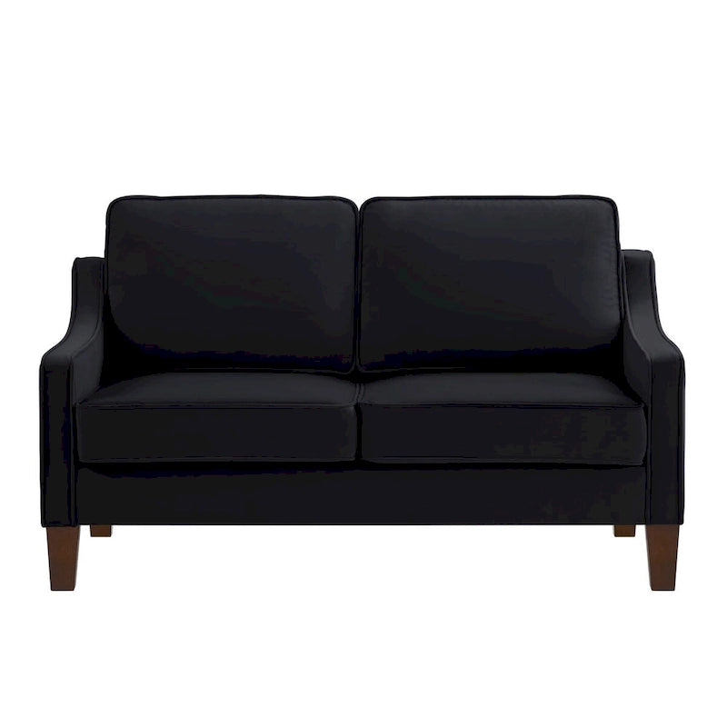 Causeuse moderne en velours avec accoudoirs carrés - 2 places