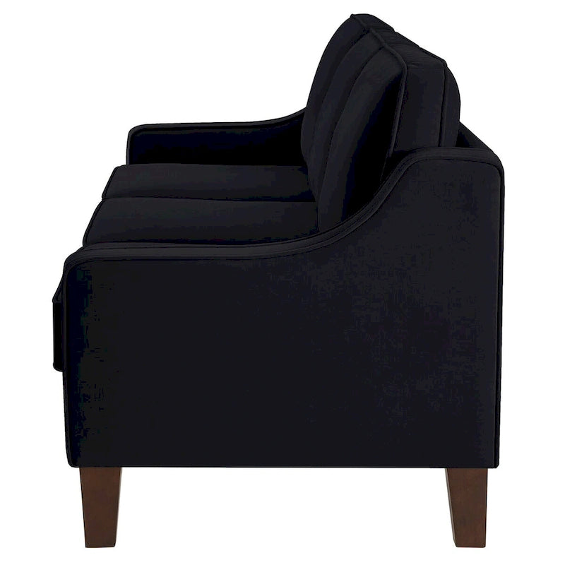 Causeuse moderne en velours avec accoudoirs carrés - 2 places