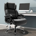 Chaise de bureau ergonomique à dossier haut avec support lombaire réglable et roulettes