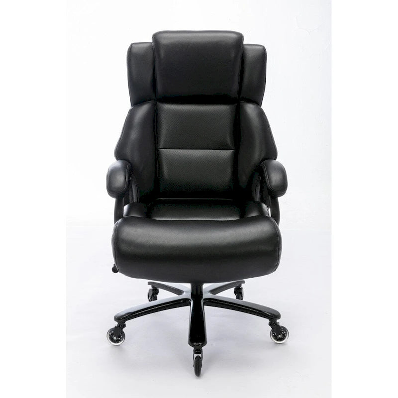 Chaise de bureau ergonomique à dossier haut avec support lombaire réglable et roulettes