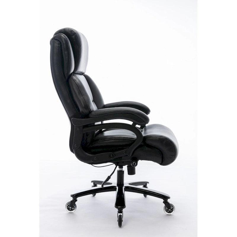 Chaise de bureau ergonomique à dossier haut avec support lombaire réglable et roulettes
