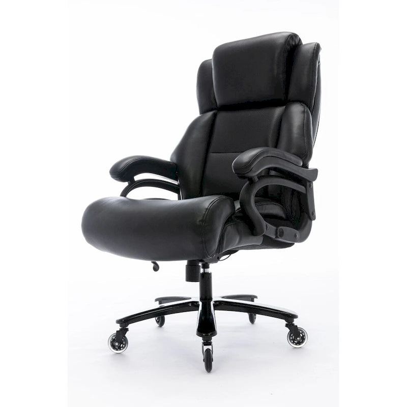 Chaise de bureau ergonomique à dossier haut avec support lombaire réglable et roulettes