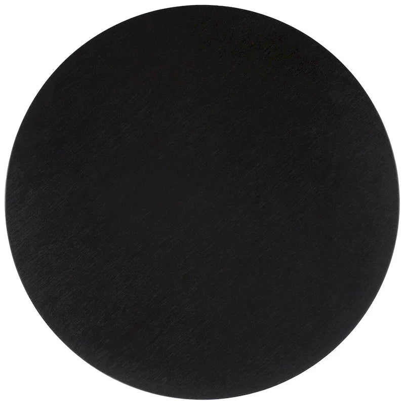 Table basse carrée moderne avec pieds dorés – Noire, 71 cm