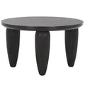 Table basse carrée moderne avec pieds dorés – Noire, 71 cm