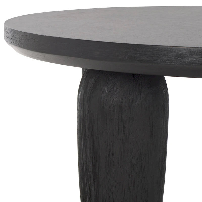 Table basse carrée moderne avec pieds dorés – Noire, 71 cm